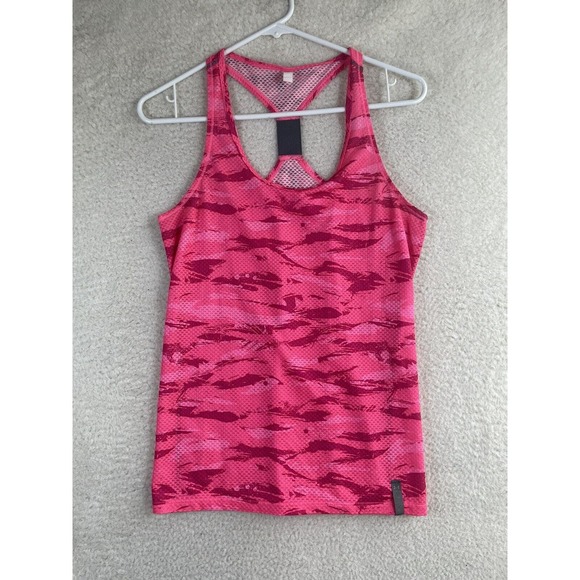 Under Armour Top Womens XXS Pink Camo Workout Top Racer Back Breast Cancer - Picture 1 of 9
